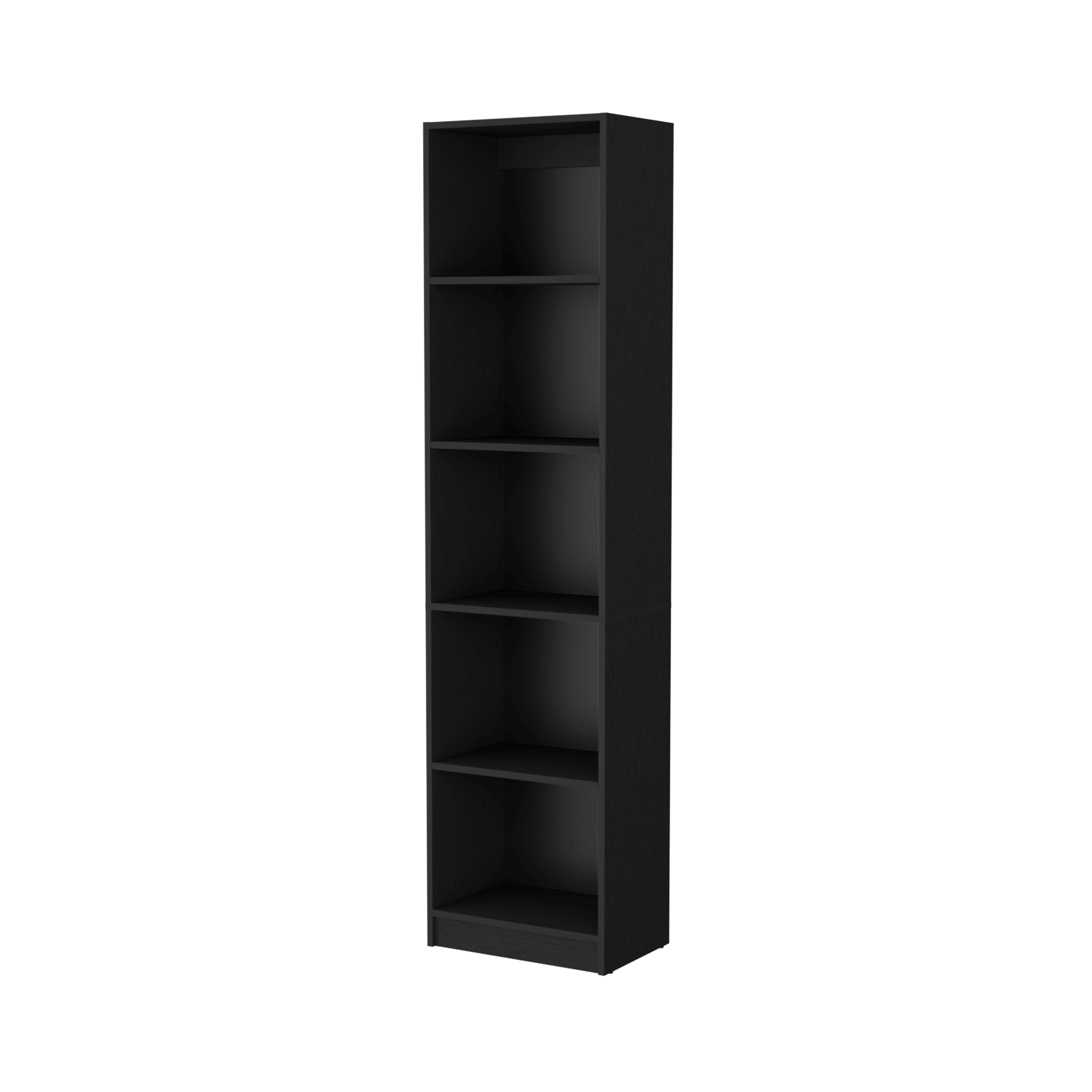 Sutton Slim Bookcase with Modern 5-Shelf Design
